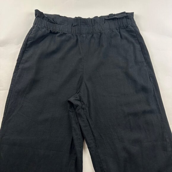 Express Black Linen Blend High Rise Wide Leg Pant L - Picture 2 of 6